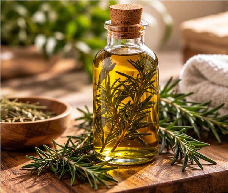 Homemade Rosemary Massage Oil: A Simple Natural Comfort Ritual